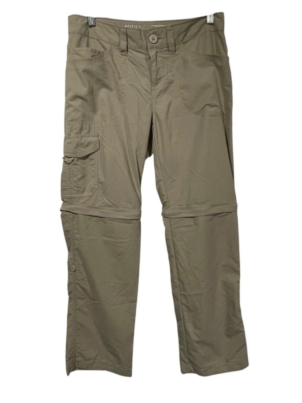 MOUNTAIN HARDWEAR Miranda Convertible Zip Off Pants Tan Womens Sz 4 Hiking Nylon